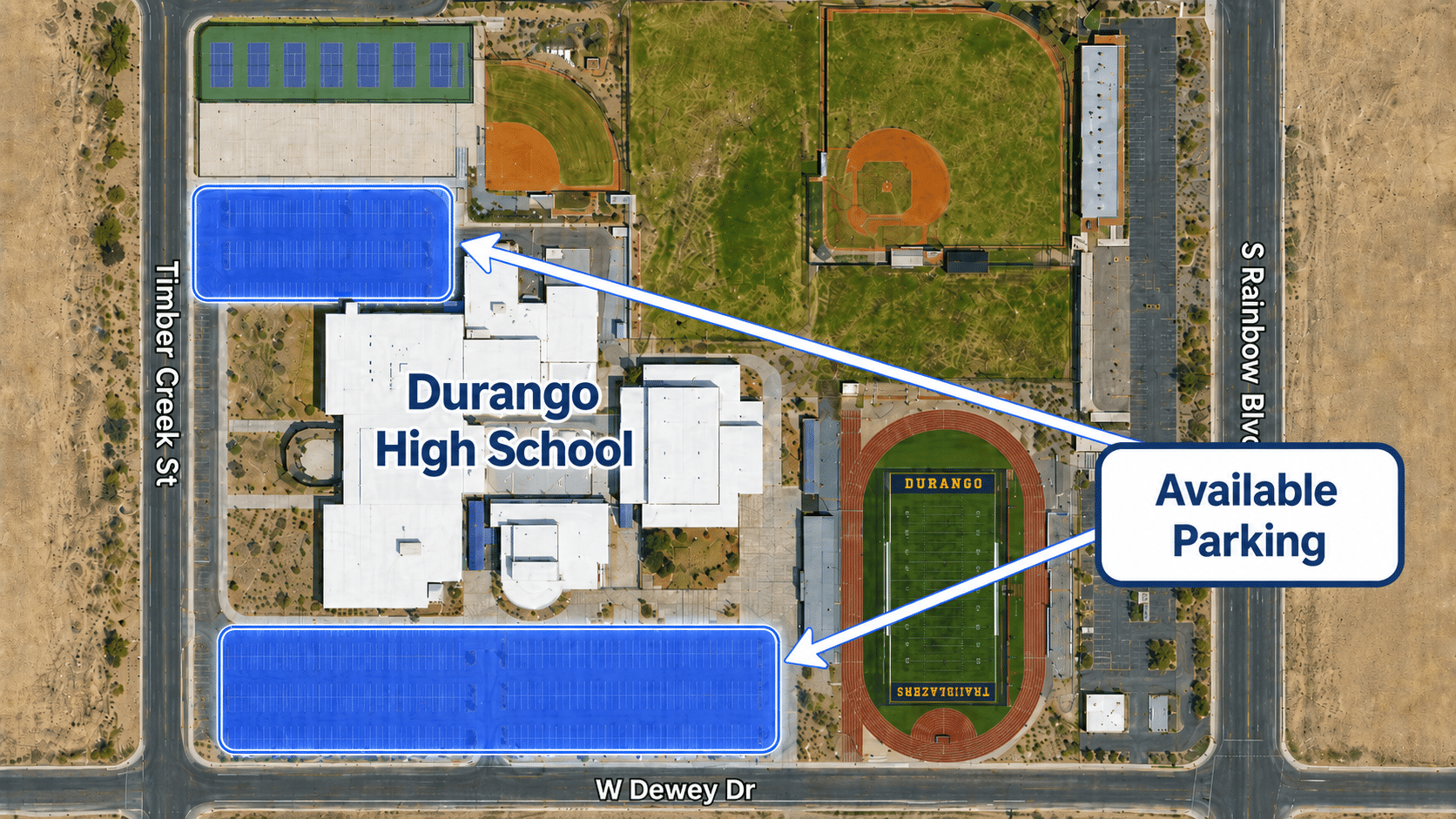 Durango High School Full Parking Map